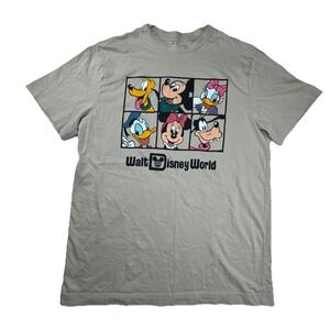 Disney Mens T-Shirt Medium Tan Cotton Walt Disney World Mickey Mouse Graphic Tee
